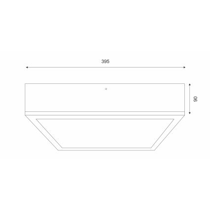 Stropna svjetiljka OAK SQUARE 4xE27/15W/230V 39x39 cm hrast/crna