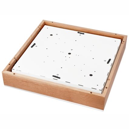 Stropna svjetiljka OAK SQUARE 4xE27/15W/230V 48x48 cm hrast/bijela