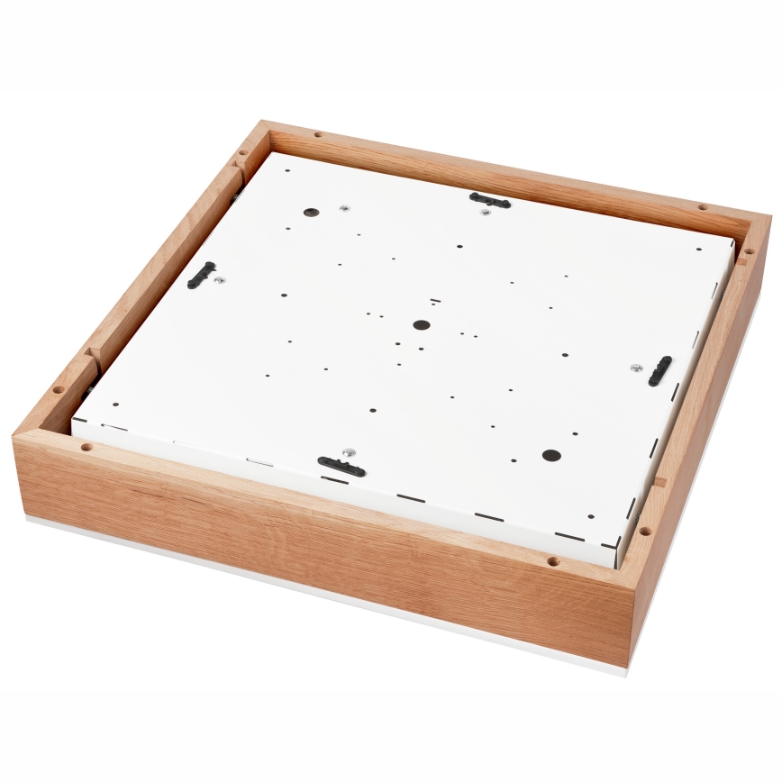Stropna svjetiljka OAK SQUARE 4xE27/15W/230V 48x48 cm hrast/bijela
