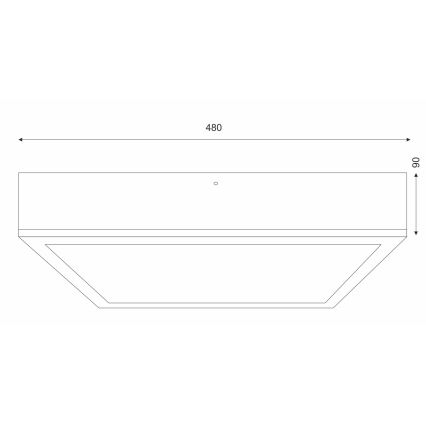 Stropna svjetiljka OAK SQUARE 4xE27/15W/230V 48x48 cm hrast/bijela