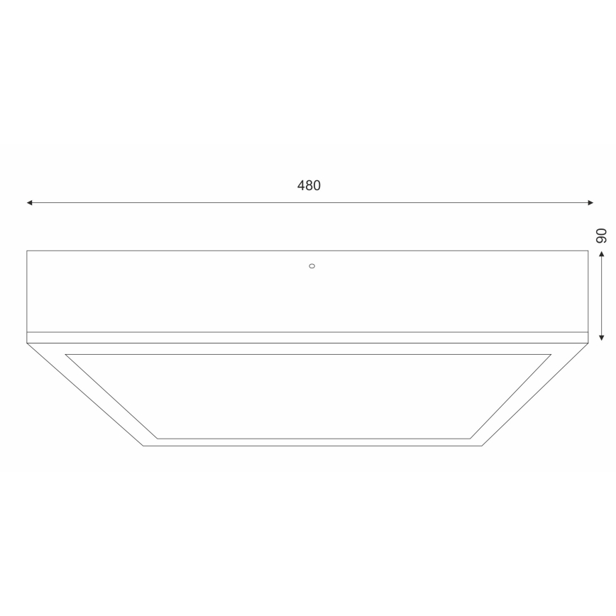 Stropna svjetiljka OAK SQUARE 4xE27/15W/230V 48x48 cm hrast/bijela