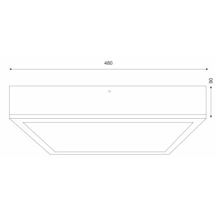 Stropna svjetiljka OAK SQUARE 4xE27/15W/230V 48x48 cm hrast/crna