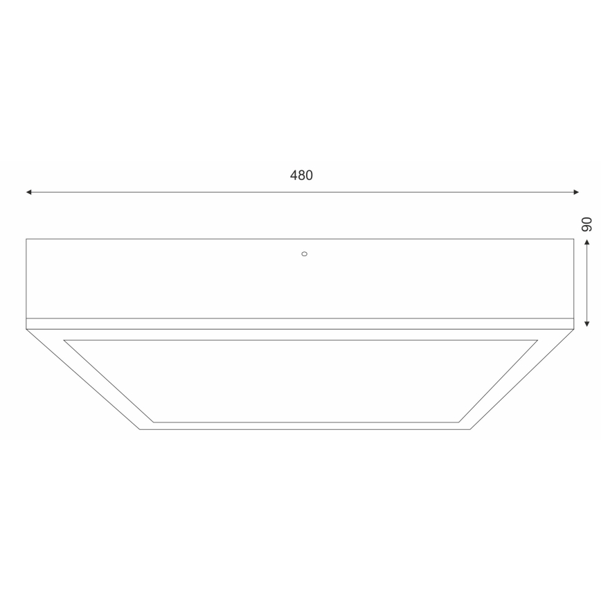 Stropna svjetiljka OAK SQUARE 4xE27/15W/230V 48x48 cm hrast/crna