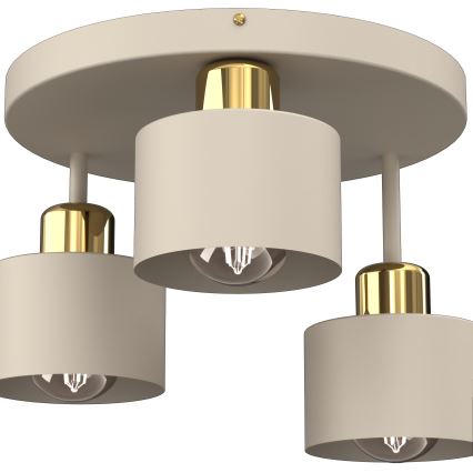 Stropna svjetiljka PARKLA 3xE27/15W/230V bež/zlatna
