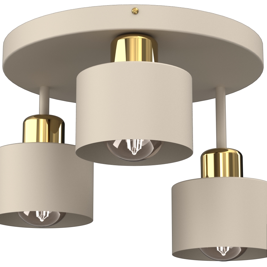 Stropna svjetiljka PARKLA 3xE27/15W/230V bež/zlatna