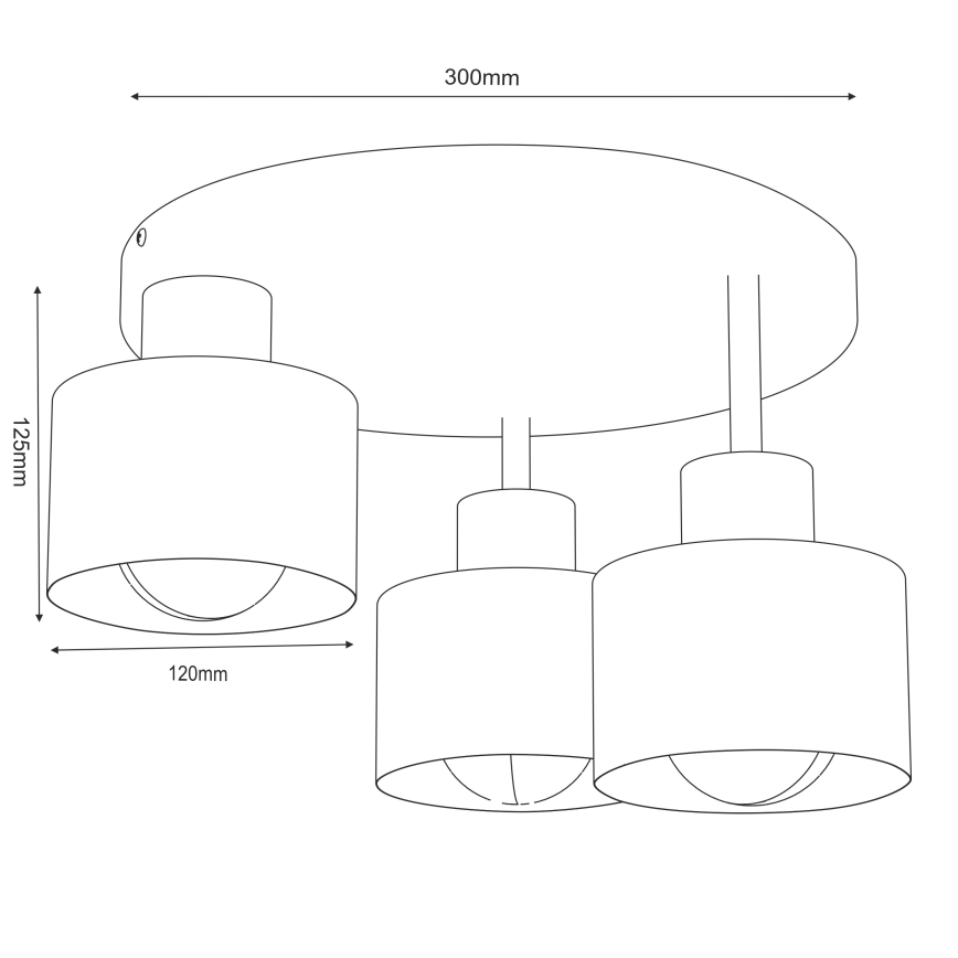 Stropna svjetiljka PARKLA 3xE27/15W/230V bež/zlatna