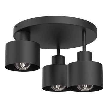 Stropna svjetiljka PARKLA 3xE27/15W/230V crna