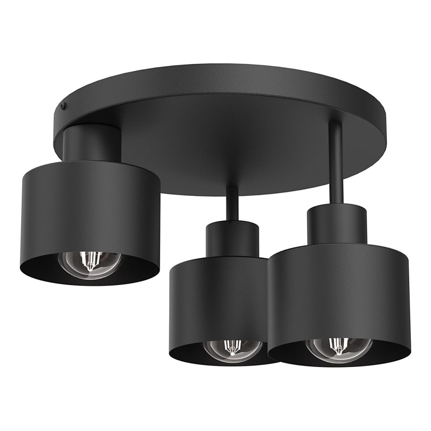 Stropna svjetiljka PARKLA 3xE27/15W/230V crna