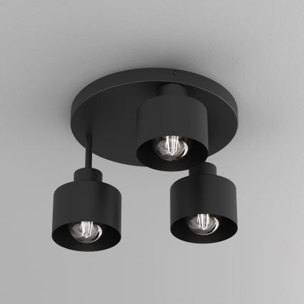 Stropna svjetiljka PARKLA 3xE27/15W/230V crna