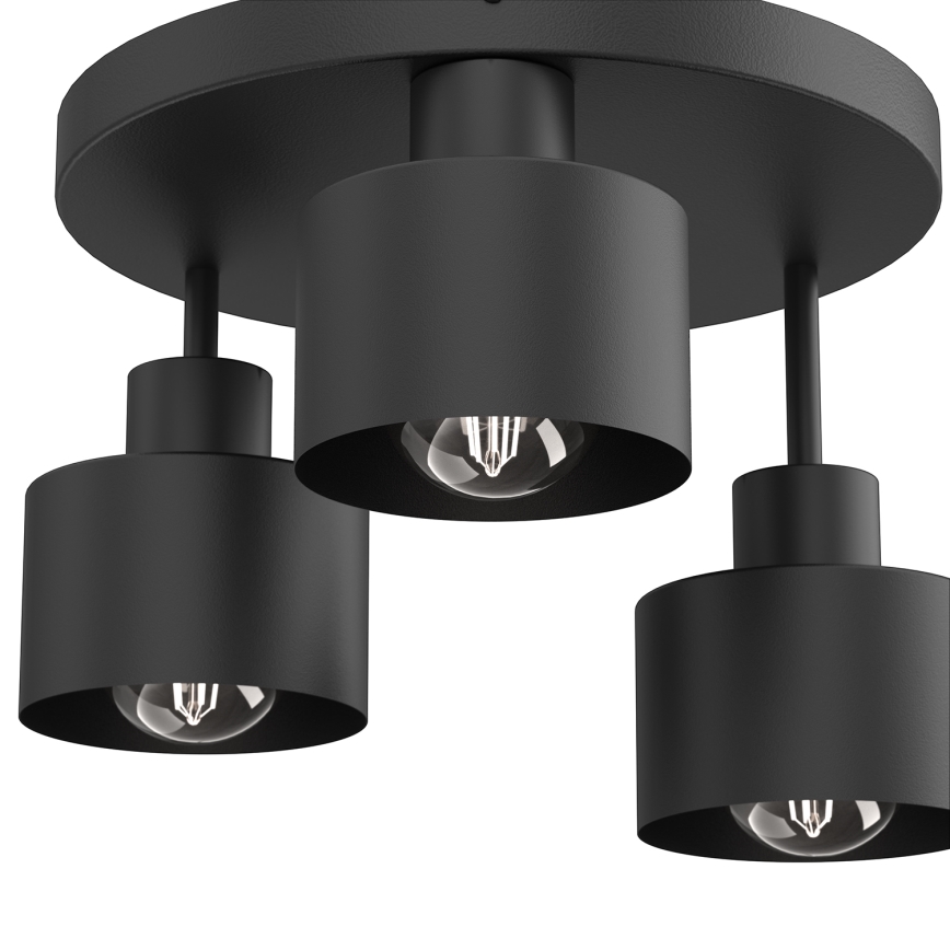 Stropna svjetiljka PARKLA 3xE27/15W/230V crna