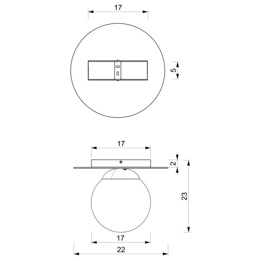 Stropna svjetiljka PLATO 1xE14/40W/230V pr. 22 cm