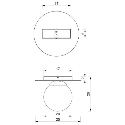 Stropna svjetiljka PLATO 1xE14/40W/230V pr. 25 cm