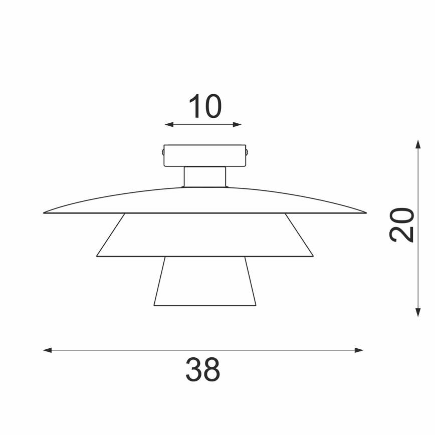 Stropna svjetiljka PLATO 1xE27/15W/230V, promjer 32 cm, crna
