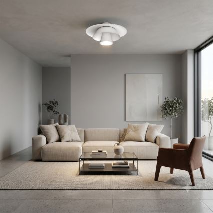 Stropna svjetiljka PLATO 1xE27/15W/230V Ø 32 cm bijela