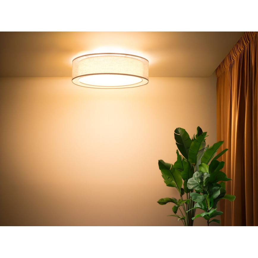 Stropna svjetiljka PURO 2xE27/40W/230V, Ø 50 cm, bež
