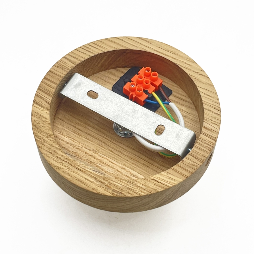 Stropna svjetiljka ROCCO WOOD 1xE27/15W/230V hrast/dimljeno bež Ø 18 cm