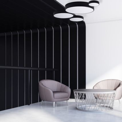 Stropna svjetiljka sa senzorom pokreta i sumraka CLEO 1xE27/40W/230V Ø 20 cm crna