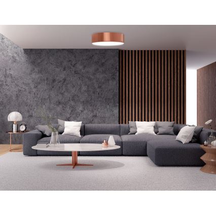 Stropna svjetiljka s ugrađenim senzorom pokreta i sumraka CLEO 3xE27/24W/230V promjer 40 cm bakrena