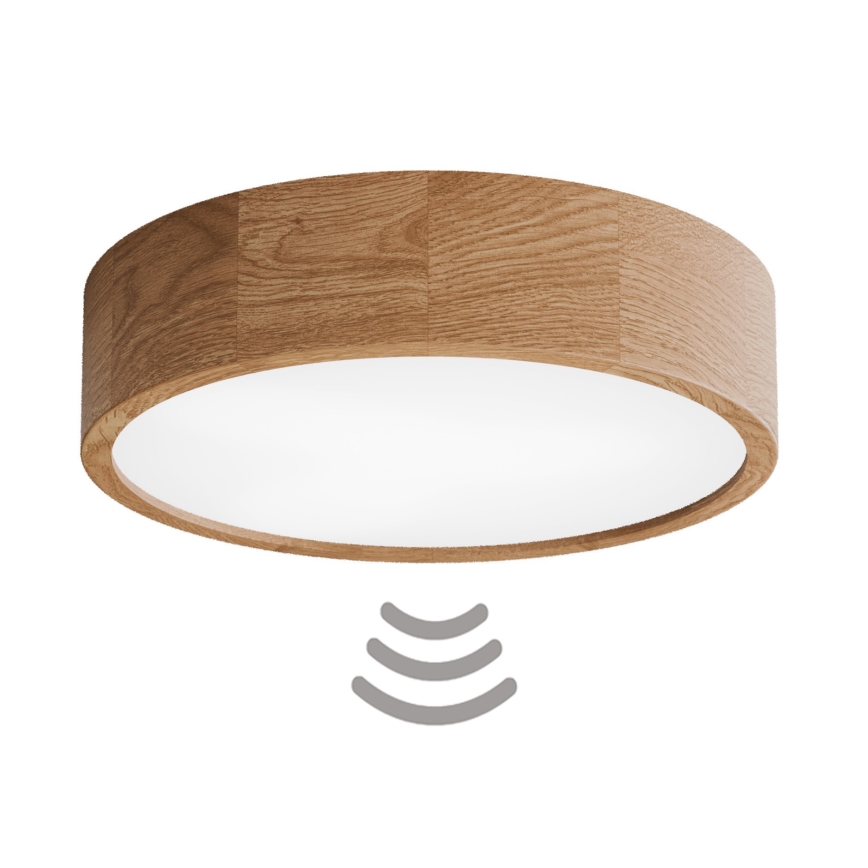 Stropna svjetiljka s senzorom CLEO 3xE27/24W/230V pr. 37,5 cm hrast