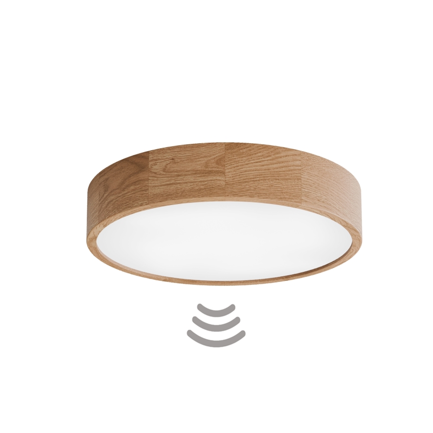 Stropna svjetiljka s senzorom CLEO 4xE27/24W/230V, promjer 47,5 cm, hrast