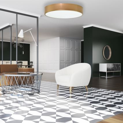 Stropna svjetiljka sa senzorom pokreta i sumraka CLEO 4xE27/24W/230V promjer 50 cm zlatna