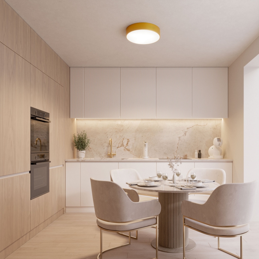 Stropna svjetiljka sa senzorom pokreta i sumraka CLEO 4xE27/24W/230V promjer 50 cm zlatna