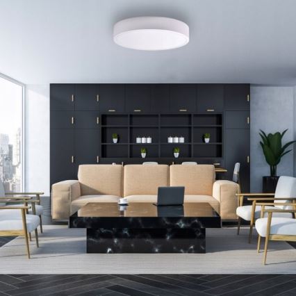 Stropna svjetiljka CLEO s senzorom pokreta i sumraka 5xE27/24W/230V, promjer 60 cm, bijela