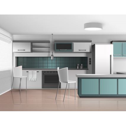 Stropna svjetiljka sa senzorom pokreta i sumraka CLEO 2xE27/24W/230V Ø 30 cm siva