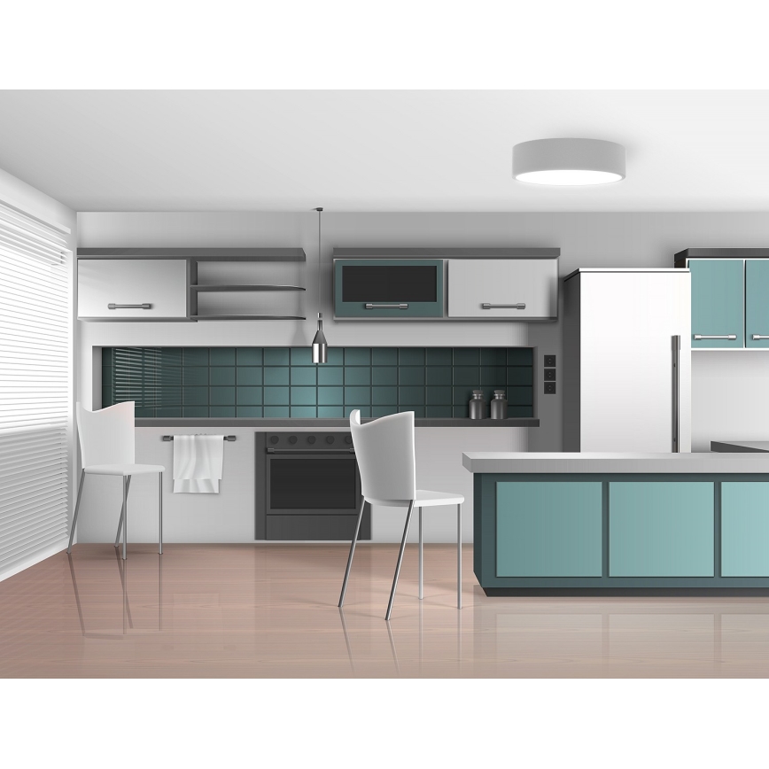 Stropna svjetiljka s detektorom pokreta i sumraka CLEO 3xE27/24W/230V, promjer 40 cm, siva