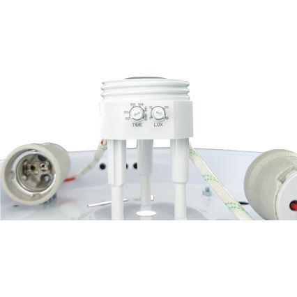 Stropno svjetlo sa senzorom pokreta i sumraka MANA 2xE27/40W/230V Ø 30 cm bijela