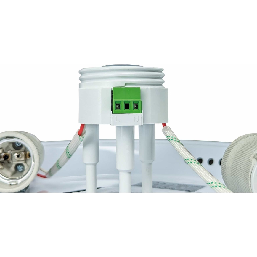 Stropno svjetlo sa senzorom pokreta i sumraka MANA 2xE27/40W/230V Ø 30 cm bijela