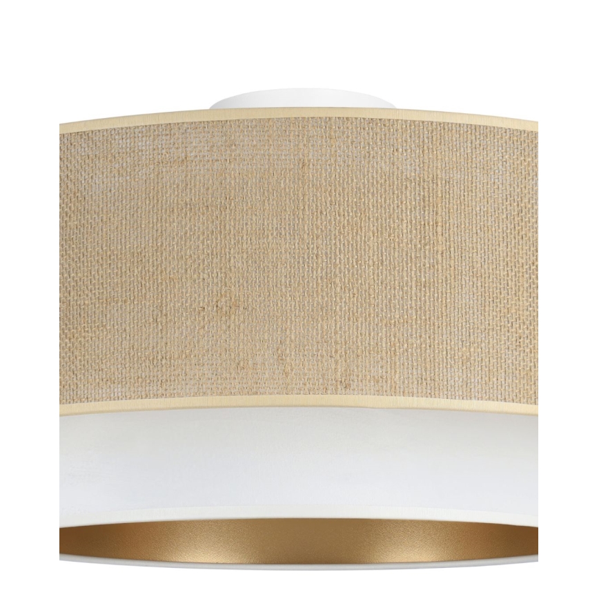 Stropna svjetiljka SARTA 1xE27/60W/230V pr. 45 cm bijela/juta