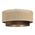 Stropna svjetiljka SARTA 1xE27/60W/230V Ø 45 cm smeđa/juta