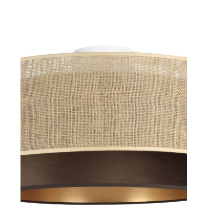 Stropna svjetiljka SARTA 1xE27/60W/230V Ø 45 cm smeđa/juta