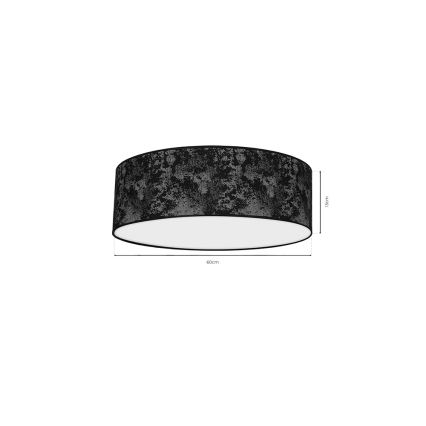 Stropna svjetiljka SATINO 3xE27/60W/230V crna/siva