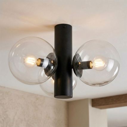 Stropna svjetiljka SFERIO 3xE14/5W/230V crna/prozirna