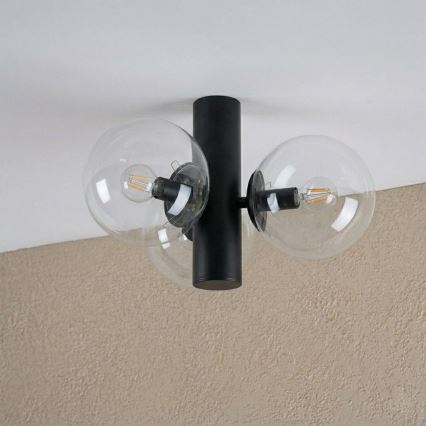 Stropna svjetiljka SFERIO 3xE14/5W/230V crna/prozirna