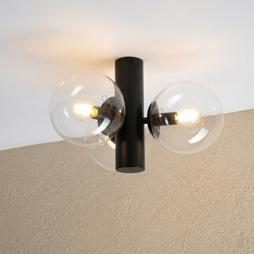 Stropna svjetiljka SFERIO 3xE14/5W/230V crna/prozirna