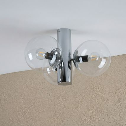 Stropna svjetiljka SFERIO 3xE14/5W/230V sjajni krom/prozirno