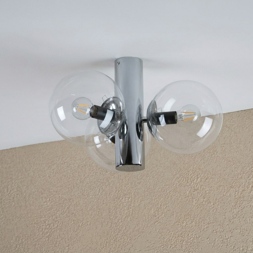 Stropna svjetiljka SFERIO 3xE14/5W/230V sjajni krom/prozirno
