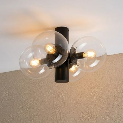 Stropna svjetiljka SFERIO 4xE14/5W/230V crna/prozirna