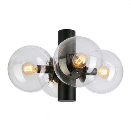 Stropna svjetiljka SFERIO 4xE14/5W/230V crna/prozirna