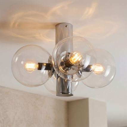 Stropna svjetiljka SFERIO 4xE14/5W/230V sjajni krom/prozirno