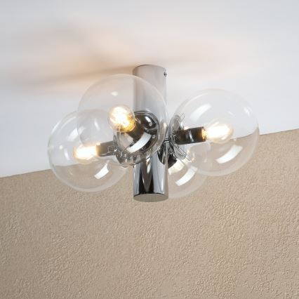Stropna svjetiljka SFERIO 4xE14/5W/230V sjajni krom/prozirno