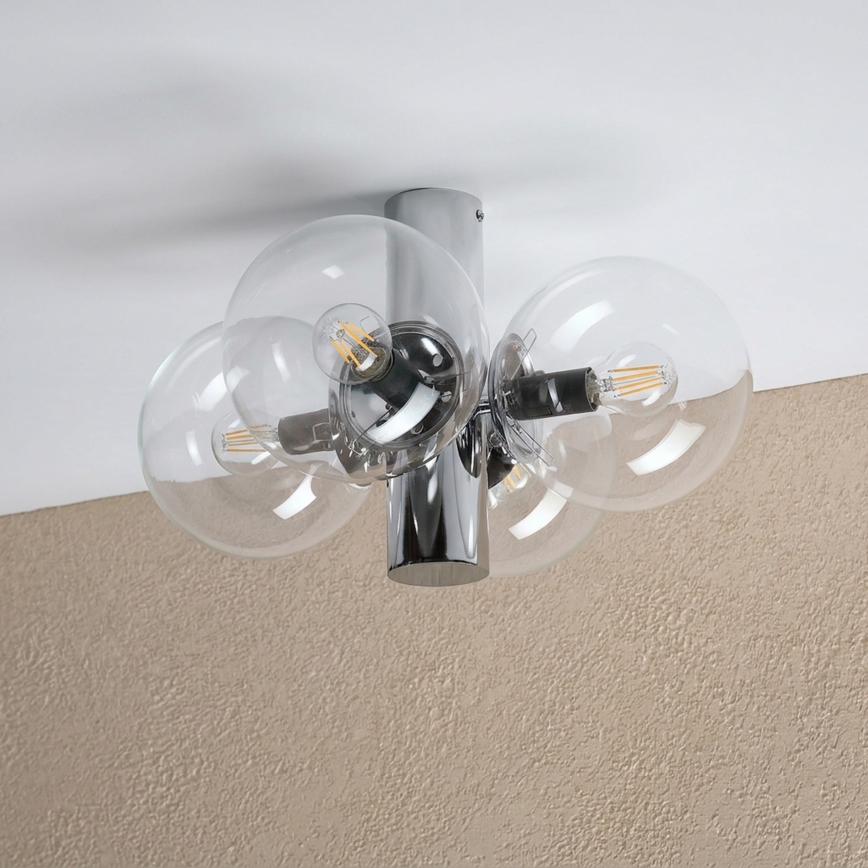 Stropna svjetiljka SFERIO 4xE14/5W/230V sjajni krom/prozirno