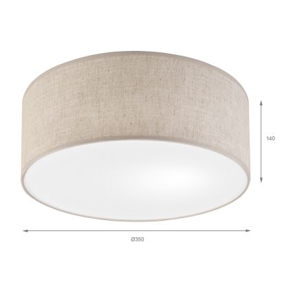 Stropna svjetiljka SIRJA 1xE27/15W/230V Ø 35 cm bež