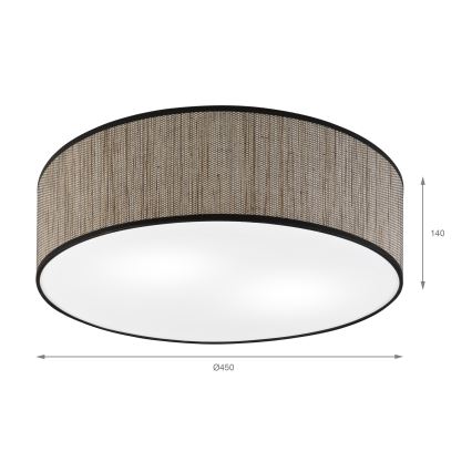 Stropna svjetiljka SIRJA 2xE27/15W/230V, promjer 45 cm, smeđa
