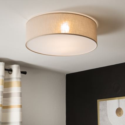 Stropna svjetiljka SIRJA 2xE27/15W/230V Ø 45 cm bež