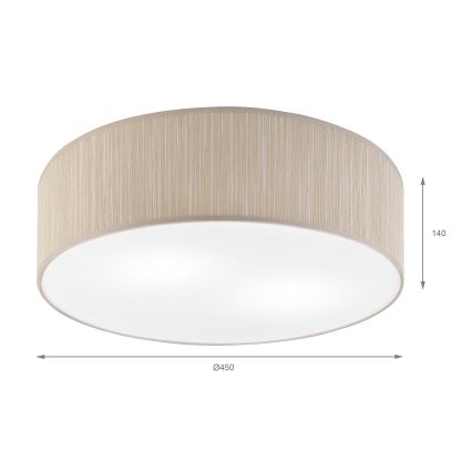 Stropna svjetiljka SIRJA 2xE27/15W/230V Ø 45 cm bež