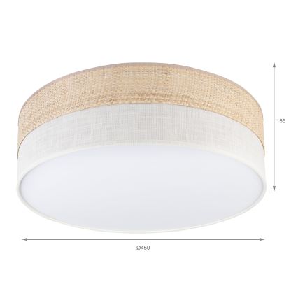 Stropna svjetiljka SIRJA BOHO 2xE27/15W/230V Ø 45 cm bež/krem